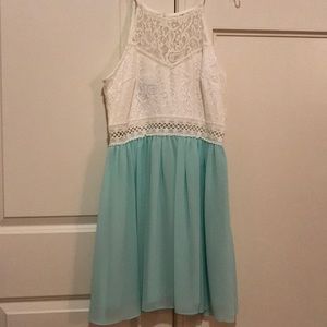 By&By Juniors lace green mint fit and flare dress